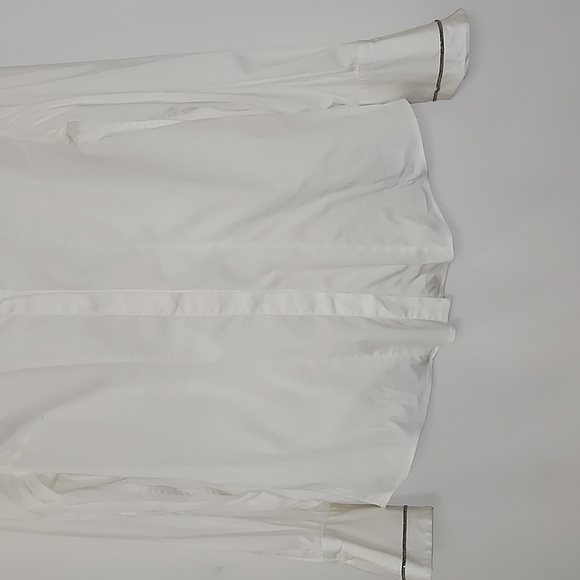 BRUNELLO CUCINELLI  MONILI TRIM WHITE BLOUSE Size Large - Picture 4 of 17